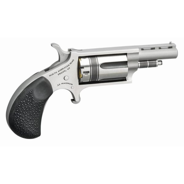 NAA 22 Magnum Wasp Revolver .22 Mag 5rd Capacity 1.625" Barrel Silver with Black Grip and Vented Rib