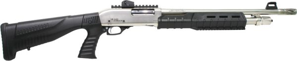 IVER JOHNSON PUMP 12GA. 3" - 18" S.NICKEL QD PG BUTTSTOCK