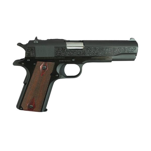 Colt 1911 Gov't Model Handgun .45 ACP 7rd Magazine 5" Barrel Black with Filigree Frame and Barrel No Sights