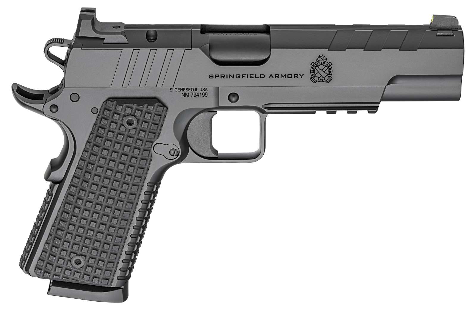 SPRINGFIELD ARMORY EMISSARY BLACK OUT 1911 45ACP 5" BLK 2-8RD AOS OPTC READY